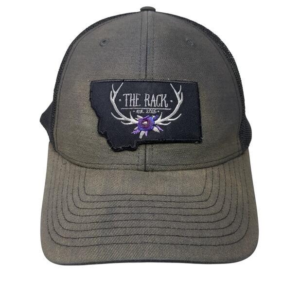 The Rack Snapback Trucker Hat Gray One Size Adjustable Mesh Back Richardson - Picture 1 of 10